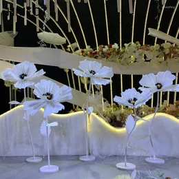 Dekorativa blommor Br￶llopsrekvisita Gesang Paper Flower med PVC Pole Shelf Road Lead Stand Party Stage Backdrop Layout Supplies Window Display
