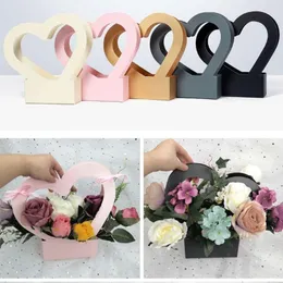 Hediye Sarma Çiçek Paketleme Kutusu Aşk Taşınabilir Gül Düzenleme Kağıt Torbalar Hediyeler için Romantik Dekorasyon