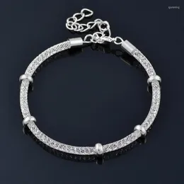 Bangle KIOOZOL Charm Crystal Inside Mesh Bracelets For Women Girls Rose Gold Silver Color 2022 Fashion Jewelry 026 KO1