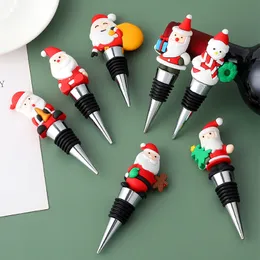 Santa Claus Wine Bottle Stopper Bar Decor Sealed Fresh-keeping Champagne Stopper Christmas Series Party Gift MJ0957