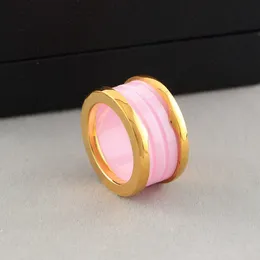 anello a molla di qualità design di design in acciaio inossidabile anelli in ceramica rosa uomo e donna regalo di gioielli in acciaio al titanio per San Valentino