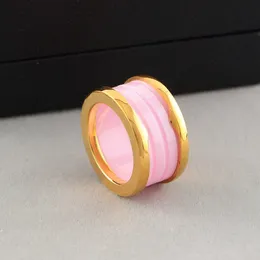 Hochwertiger Federring, Designer-Design, Edelstahl, rosa Keramikringe, Männer und Frauen, Valentinstag, Titanstahl, Schmuck, Geschenk