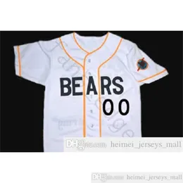 Пользовательский номер Bad News Bears Movie Button Down Baseball Jersey White Mens Mensed Стичка рубашек размер S-XXXL быстрая доставка