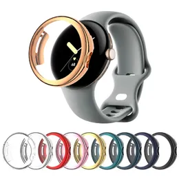 W przypadku Google Pixel Watch TPU Case Soft Pełny zadaszony ekran ochraniacz obudowy Edge Ramka Ochronna zderzak Smart Akcesoria