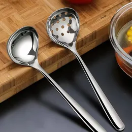 2 Piece 304 Stainless Steel Ladles Spoons And Slotted Colander Spoon Set Cooking Utensil for Hotpot