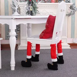 크리스마스 장식 테이블 풋 커버 의자 홈 장식 보호 나비다드 크리스마스 장식
