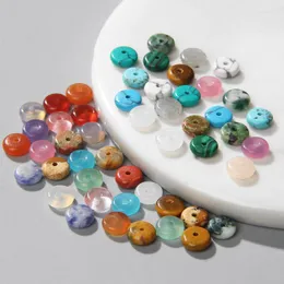 Beads 2X6MM Natural Stone Slice Bead Agates Jades Flat Spacer Loose Clips Shape Hand Making For Jewelry DIY Bracelet Necklace