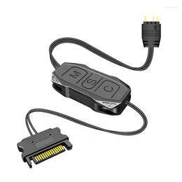 Kable komputerowe 87HA SATA Zasilacz 5V 3Pin RGB Adapter kontrolera ArgB do komputerów PC Fase LED wentylatory