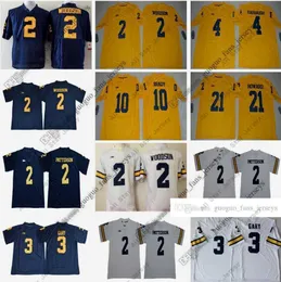 Ncaa Michigan Woerines Football Jerse Woodson Charles Gar Rashan Harbaugh Tom Brad Desmond Jim Howard Weiß Schwarz Hochqualit