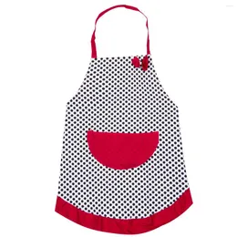 مآزر 2022 وصول لطيف Bowknot Dot Women Kitchen Restaurant Bib Cooking مع جيب