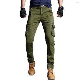Мужские штаны Luker CMSS 2022 Мужская грузовая армия зеленый хлопок Высококачественный мужской брюк Слим подходит для мужчин карман 3707