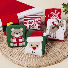 Calcetines para hombres 5 pares de Navidad bebé 0-8 y niño algodón de algodón invierno regio espeso tibio decoración de santa