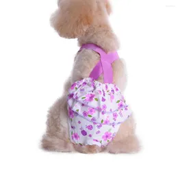 Vestuário para cães cães de impressão floral shorts fisiológicos aparelhos de calcinha de algodão de algodão estimulante de calcinha sanitária de calcinha breve xs