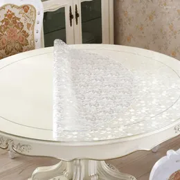 طاولة قطعة قماش جولة 1.0 مم/1.5 ملم سميكة PVC المائدة المائدة الشفافة لحم حماية الأفلام وسادة حصيرة الطعام الرطوبة