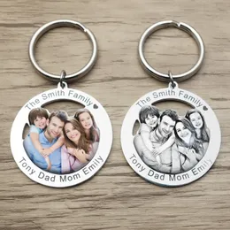 Keychains 끈 개인화 PO 키 체인 커스텀 사진 키링 가족 초상화 키 체인 새 아이 보석 선물 선물 선물 선물 221024