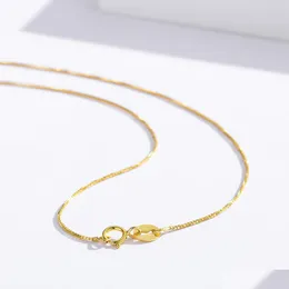 Pendant Necklaces 35-80Cm 0.65Mm Thin Real 925 Necklace Sterling Sier Color Slim Box Chain Womens Kids Girls Mens Jewelry Kolye Colla Dhc6J
