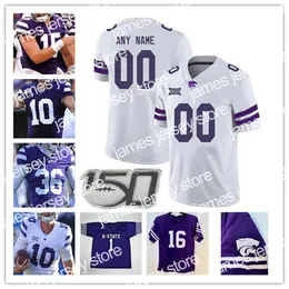 NEW American College Football Wear American College Football Wear Custom Kansas State Wildcats KSU College Football Jersey Skylar Thompson W