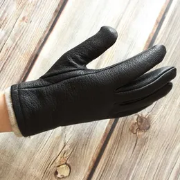 Luvas de ciclismo novas luvas de pele de veado masculinas em forma de arco em forma de arco ou inverno de condução de inverno para motocicleta quente L221024