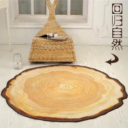 Carpets Polyester Anti-slip Ball Round Carpet Computer Chair Pad Tree Annual Ring Living Room Mat Children Bedroom Rugs