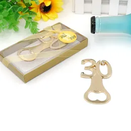 50pcs Golden Party Giveawways Digital 30th Design Gold Bottle Opener Wedding Pamition 30 otwieracze piwa w pudełku prezentowym