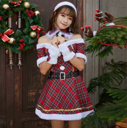 Scene Wear New Shawl Princess Dress Christmas Come Japan och Sydkorea Night Bar Party Red Plaid Tube Top Women Christmas Dress T220901