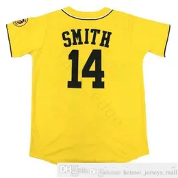 الجملة رجال الأمير الأمير في أكاديمية Bel-Air #14 Will Smith Baseball Jerseys أصفر مخيط قميص البيسبول القميص