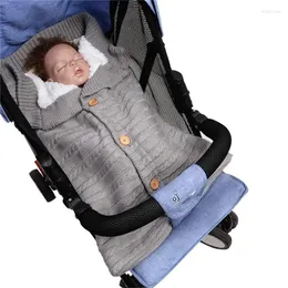 Kinderwagen Teile Baby Schlafsack Umschlag Winter Kinder Schlafsack Fußsack Für Gestrickte Schlaf Sack Geboren Swaddle Stricken Wolle