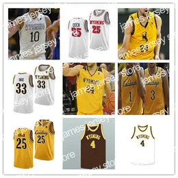 O basquete universitário usa o Wyoming Basketball Jersey College College Drake Jeffries Graham Ike Hunter Maldonado Kenny Foster Brendan Wenzel Jeremiah Oden Xavier Dus