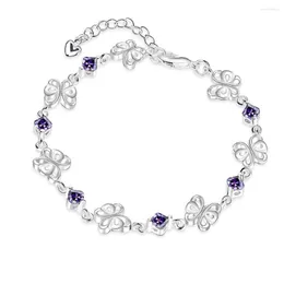 Link-Armbänder C875 vergoldet Elegant Deluxe Silber Strass Kristall Armband Armreif Schmuck für Frauen Mädchen Geschenk