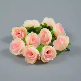 500pcs 3cm fiore di seta teste di rose piante decorazioni per la casa di nozze di Natale regalo fai da te scatola di caramelle fiori artificiali per la decorazione