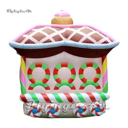 Personalized Advertising Inflatable Christmas Train Balloon With Cake Model For Outdoor Xmas Event