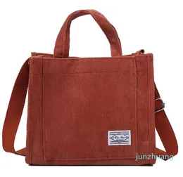 디자이너 -handbag 크로스 바디 백 핸드백 코듀로이 숙녀 가방 트렌드 싱글 숄더백 단색 버클 메신저 지갑 작은 사각형 가방