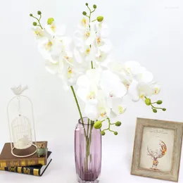 Decorative Flowers Artificial Orchid Flower 4 Color Real Touch Butterfly Flores Wedding Decoration Home Festival Decor