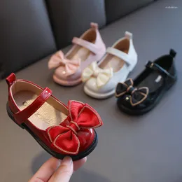 Flache Schuhe Kleinkind Baby Mädchen Lackleder Kinder Schleife Prinzessin Kleid Chaussure Fille Rot Weiß