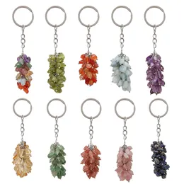 Keychains Lanyards Natural Stone Crystal Keychain Bag Key Chain Gift