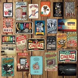 Film kinowy popcorn Mmetal malarstwo plakat płytki ściennej Home Retro Iron Paint Art Art Prezent Dekor Woo Woo