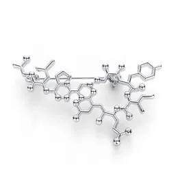 ピンブローチ新しいトレンオキシトシンレルバッジシルバーカラーとドクターメディカルジュエリー女性男性アクセサリーL221024