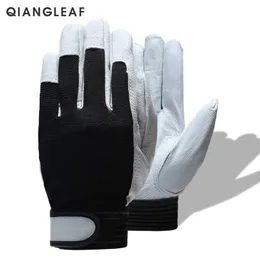 Cykelhandskar Qiangaf Breatab Ather Worker Glove Mechanic Working Industrial Wear Resistent Safety Men's Mitten WHOSA 508 L221024