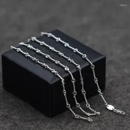 Chains S925 Pure Silver And Fresh Beautiful Necklace Personality Contracted Section Rope Chain Of Clavicle