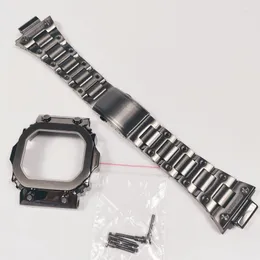 Klockarmband GX56 Grå klockremmar och ram för GX56BB GXW-56 metallrem Pro Style Fodral Ram med verktyg 316 rostfritt stål