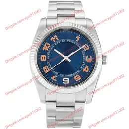 Роскошные высококачественные мужские часы 2813 Automata 114234 Часы 36 мм синие циферблаты модные женские часы сапфировые стеклянные наручные часы из нержавеющей стали складная пряжка