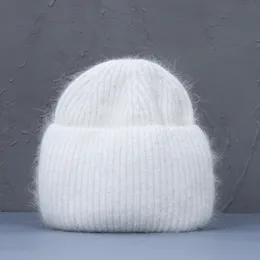 Beanieskull Caps Autumn Winter Rabbit Hair Hat Warm Beanies S Castary Women Solid Adult Cashmere Knitt