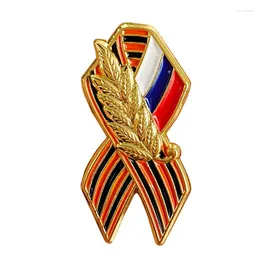 Brosches St George Ribbon Ryssland Heroism Brosch Black and Orange Patriotic War Symbol Badge World II Victory Lapel Pins