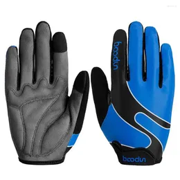 Cykelhandskar Kingseven Sponge Pad Long Finger Motorcykel för cykel Mountain Bike Glove Pekskärm MTB