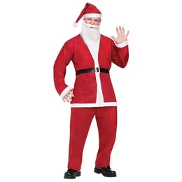 Stage Wear Eraspooky Full set Santa Claus Come Adult Christmas Cosplay For Men Coat Pants Beard Belt Hat Set Christmas Set T220901