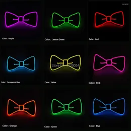 Bow Ties GZYUCHAO EL 10 Colors Optional Light Up Self Tie Men Glowing Festival Halloween Luminous Necktie