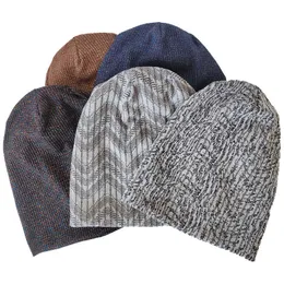 Beanie/Kafatası Kapakları Geebro Kadınlar Çok renkli şerit desen şapka Bahar Sonbahar Yumuşak Düşük Örgü Kapak Bayan Kız Kafa Beanies Gorros T221020