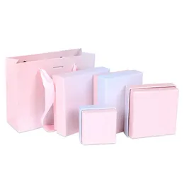 Коробка для ювелирных изделий 12 шт. Розовая градиентная упаковочная коробка для кольцевых серьгов ожерелье в браслете подарки для хранения пакета пакета Dropshipping L221021