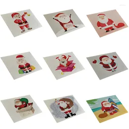 Tapetes de mesa criativo feliz natal de Natal desenho animado santa santa linho de linho de algodão placemat tigela copo copo 42x32cm decoração