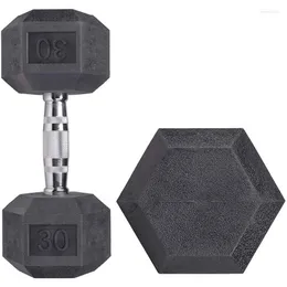 Dumbbells Black Mancuernas Hexagonales 10kgのパワートレーニング機器ゴムコーティング鋳造鋼六角形